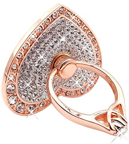 Soporte de Anillo para teléfono Celular, rotación de 360°, Anillo de Dedo de Metal con Diamantes para iPhone, iPod, iPad, Samsung Galaxy y Otros Smartphones