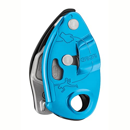 PETZL - Sicherungsgerät GRIGRI - Blockierunterstützung durch Klemmnocken, Blau, Kompatibel mit Allen dynamischen Einfachseilen von 8,5 bis 11 mm