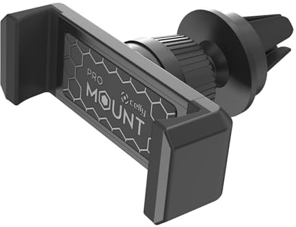 Celly Soporte móvil Coche Rejilla 360°, Universal, Ajustable para Smartphones y Navegadores, MOUNTVENTBK, Negro