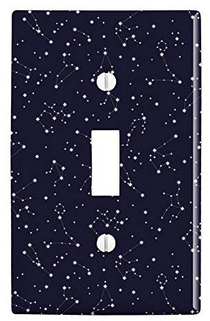 Cubierta de plástico con diseño de estrellas y constelaciones del zodiaco, tapa para cuadros eléctricos, decoración de pared, interruptor de luz