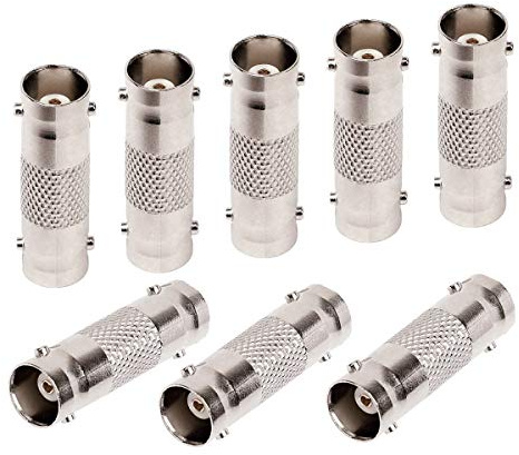 NATUCE Pack of 20 BNC Female to Female Coupler Connector Adapter for CCTV Video Security Camera Straight Connector (Silver)