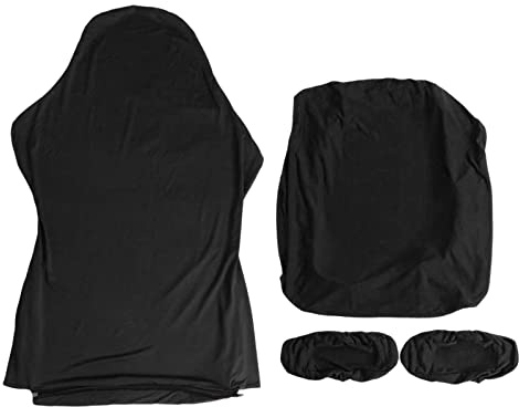 SHANGHh Stretch Swivel Gaming Racing Stuhlbezug Computerstuhl Sitzbezug Abnehmbar Waschbar mit 1 Paar Armlehnenbezug passend für Bürostuhl, Drehstuhl (Schwarz)