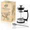 Pro@Home43® French Press 0,35L – Kaffeebereiter für 2 Tassen aus Glas & Edelstahl – mit Geschenkbox, Ersatzfilter & Edelstahl-Kaffeelöffel – manuelle Kaffeepresse für Tee & Kaffee