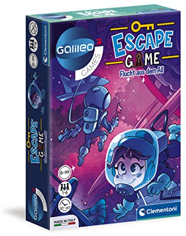 Clementoni Galileo Escape Game - Flucht aus dem All - Gesellschaftsspiel zum Knobeln & Rätseln inkl. Hinweiskarten und Requisiten - Familienspiel ab 8 Jahren 59229