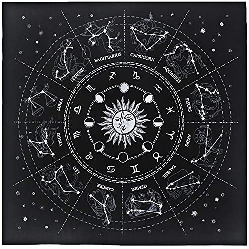 Namvo Macabolo Tarot Tablecloth Soft Flannel Board Game Tablecloth Astrology Tarot Velvet Divination Card Tablecloth for Tarot Enthusiasts Daily Households 50 x 50 cm