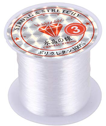 Exanko Schmuck Perlenschnur, 0,3 mm Durchmesser, Angelschnur aus hellem Nylon, 17 Rollen