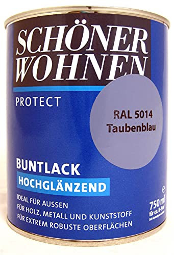 Protect Buntlack 750 ml, RAL 5014 Taubenblau hochglänzend, Alkydharzlack SW