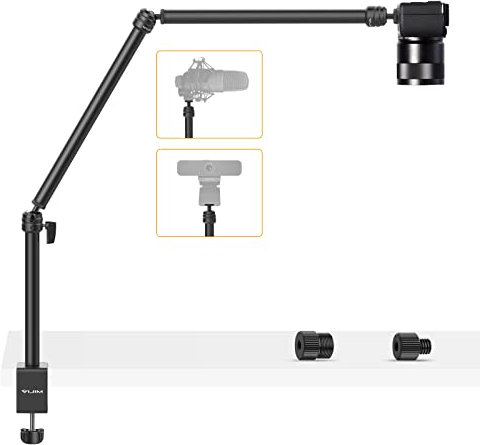VIJIM LS08 Flexible Overhead Camera Mount Desk Stand, Webcam Stand Microphone Boom Arm Tabletop Photography Videography Live Stream Table clamp Mount