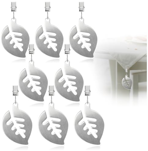 com-four® 8X Tischdeckenbeschwerer - Tischtuchgewichte aus rostfreiem Edelstahl - Tischtuchklammer - jeweils ca. 40g - Tischdeckenklammern