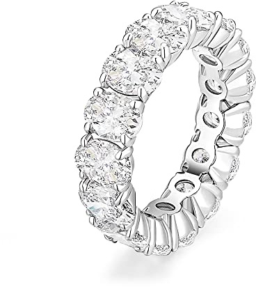 EAMTI Wedding Bands for Women Oval Cut Stackable CZ Cubic Zirconia Engagement Rings Eternity Band Rings Size 6