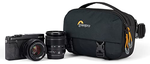 Lowepro Trekker Lite HP 100, Kompakter Kamerarucksack mit Tablet-Fach, Kameratasche für Spiegellose Crop-Sensor-Kameras, UltraCinch-Kompressionssystem, Schwarz