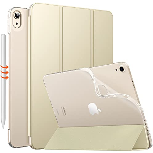 MoKo für iPad Air 11 Zoll Hülle 7./6. Generation M3/M2 2025/2024, iPad Air 5./4. Gen Hülle 2022/2020, Transluzent Matt Weich TPU Rückseite, Unterstützt Pencil Pro/2/USB-C, Sternenlicht