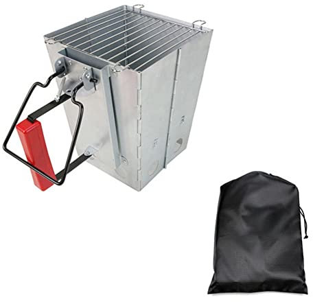BLUNOA Holzkohle BBQ Grill Edelstahl-Klappgrill Grill Tragbarer Smoker BBQ Grill Mit Griffen Und Aufbewahrungstasche Für Garten, Camping, Festivals, Picknick
