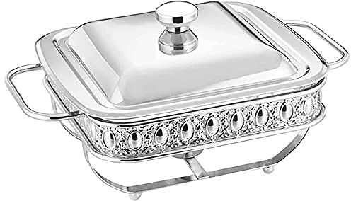 ACiyD 2 QT Chafing Dish Buffet Set, scaldavivande e Set di scaldavivande con Coperchio, scaldavivande per Feste a Buffet all'aperto, Oro (Argento)