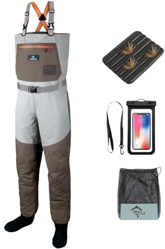 Trudave Fishing Waders, Waterproof Chest Waders for Men & Women, Lightweight Insulated Stockingfoot Waders Breathable Fly Fishing Waders for Fishing Hunting