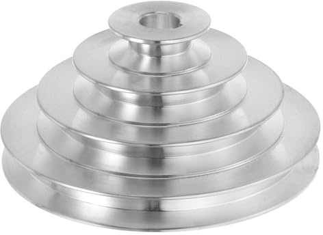 QUARKZMAN Aluminium A-Typ Riemenscheibe Keilriemenscheibe 16mm Bohrung | 4 Stufenscheibe Rad, 41-130mm Außen Durchmesser, Für A-Typ Keilriemen 12, 7mm Breite Gürtel