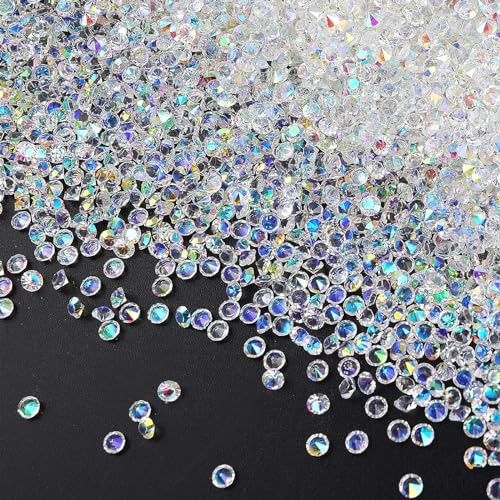 ZALHIN Cristalli di Diamante Acrilico (10000 Pezzi, 4mm), Cristalli per Bigiotteria, Cristalli Decorativi Trasparenti per Vasi da Tavolo Centrotavola e Decorazioni Nuziali (Diamanti di Colore AB)