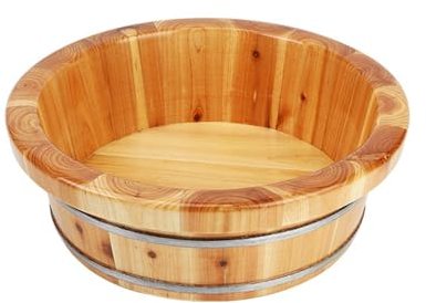 Holz-Fußbad, Waschbecken, Wanne, verdickt, Mehrzweck, Höhe 16 cm, für Haushalt, Massage, Heimbüro, Verwendung mit Griff, Fußbadewanne, 16x40cm B