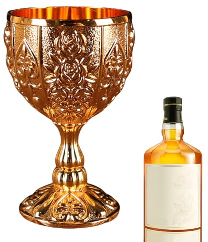 Tioheam Verre Calice, gobelet,Tasse à vin Vintage en métal gaufré de 30 ML | Ornements d'armoire à vin, Cadeau de gobelet pour Mariage au Bar à Domicile, Ornements rétro, Petite Tasse à n