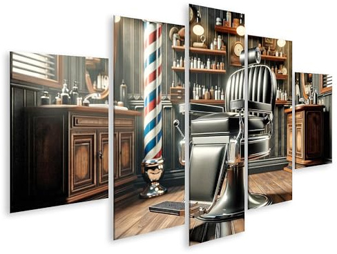islandburner Prime Bild auf Leinwand Vintage-Barbershop antiker Friseurstuhl Friseur Bilder Wandbilder Poster
