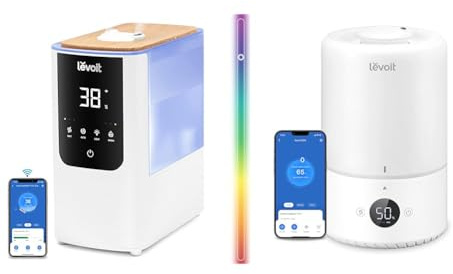 LEVOIT Smart Luftbefeuchter, Warm-/Kalter Nebel max 550 ml/h & 3L Top Fill Luftbefeuchter, 360° Drehbare Düse Cool Mist Humidifier