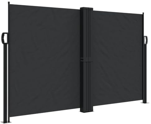 vidaXL Tenda da Sole Laterale Retrattile Nera 140x1200 cm