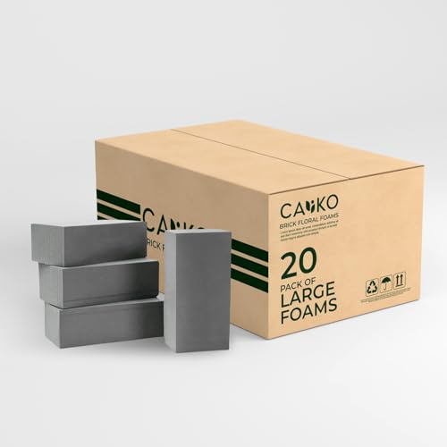 Caliko Dry Brick Box of 20 Floral Foam | Ideal for Room Decor, Floristry Displays and Designs |Perfect for Wedding Decor & Funeral Arrangements | Florist Foam as Flower Arranging Accessories.