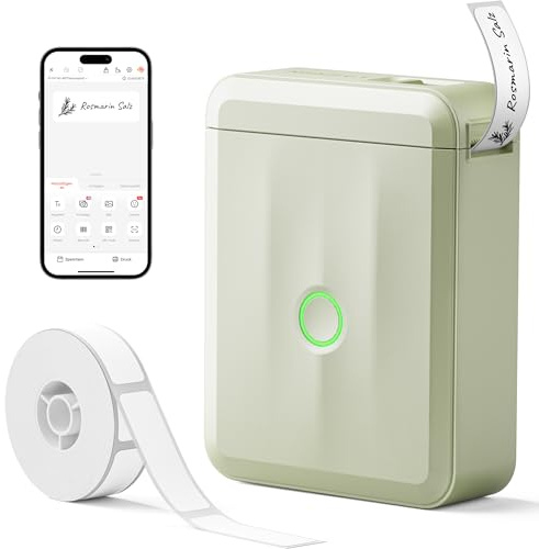 NIIMBOT Namensaufkleber Etikettendrucker, D110 Bluetooth Etikettiergerät | mit Wasserdichten Etiketten Für Zuhause Büro Schule Kindergarten