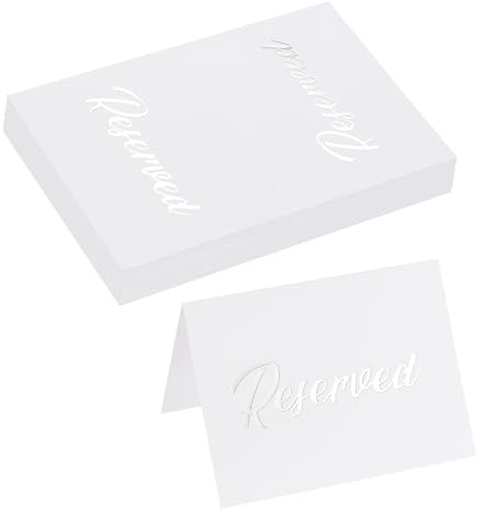 QUARKZMAN Carteles de Mesa Reservada, Tarjetas de Lugar Plateadas para Mesa en Restaurante, Recepción de Boda, Reunión de Negocios, Fiesta de Navidad, Reserva de Asientos 10 Piezas