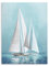 Lienzo decorativo para pared, diseño de barco de vela azul, cuadro moderno de velero, pintura costera, pequeño póster náutico enmarcado para sala de estar, dormitorio, baño, oficina en casa,