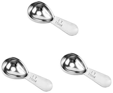 SHOWERORO 3pcs Stainless Measuring Deep Scoop for Coffee and Seasonings Kitchen Tool Markings for Use
