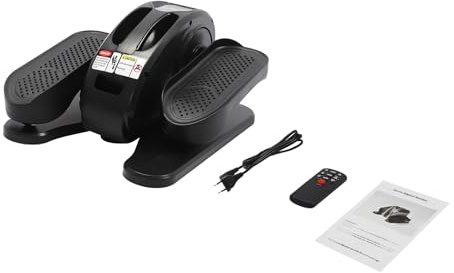 CCAUUB Elliptische Maschine unter dem Schreibtisch Elektrische Ellipse Beintrainer mit Fernbedienung und LED-Bildschirmanzeige, 5-Stufen-Geschwindigkeiten Sitzende Bein Pedal Exerciser (Schwarz)