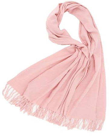 Schultertuch &Wool Leichter Wollschal für Damen, weicher Pashmina-Schal Schal Damen Winter 𝐊uschelig (Pink, One Size)