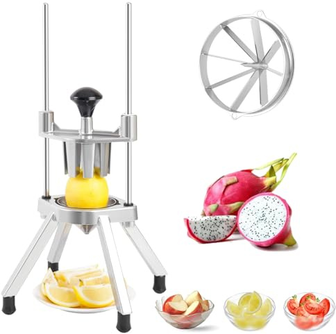 RSPPPJQ Coupe-Citron Commercial, Coupe-Citron Avec Deux Options De 6 Ou 8 Quartiers, En Acier Inoxydable, Pour Fruits Et Légumes (6-Section)