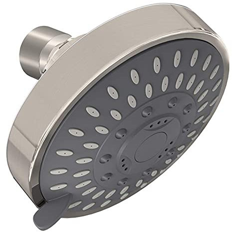 GSZCCZS 4 Zoll Regenduschkopf, 5 Einstellungen, Regenduschkopf, Druckverstärkung, Fester Duschkopf, Silikondüsen, leicht zu reinigen und zu installieren, verstellbare Winkel/Schwarzbraun (gebürstet)