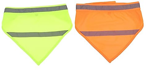 Happyyami 2stücke Pack Hundereflektierender Sicherheitschal Hohe Sichtbarkeit Pet Bandana Für Nacht Waschbar Und Strapazierfähiges Material Mit Fluoreszierenden Farben Und