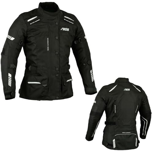 Damen Motorradjacke Roller Textil Schwarz,Damen Motorrad Textil Jacke,extiljacke Motorrad Touring Damen Protektoren Thermofutter Wasserdicht (DE/NL/SE/PL, Alphanumerisch, XS, Regular, Regular, BLACK)