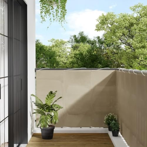 Xichuzi Balkon-Sichtschutz Beige 120x700 cm 100% Polyester-Oxford, Balkonsichtschutz, Windschutz Balkon, Windschutz Terrasse, Balkonverkleidung, Sichtschutz Garten - 4000186