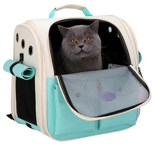 Katzenrucksack – Weltraumtasche, tragbare Katzentasche, Raumkapsel, großer, atmungsaktiver Tierrucksack aus Netzstoff | Faltbare Katzentasche mit gepolsterten Schultergurten und Hüftgurten für Katzen,