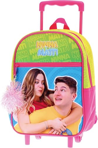 PRESTIGE & DELUXE Mini Trolley Mochila Nana y Matti para Niño + Llavero Llavero Lentejuelas y Bolígrafo Multicolor