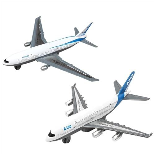 ZORVEXLYNX 2 Pack Durable Airplane Toy, Aeroplane Toys, Toy Airplane for Kids Ages 2-6, Fun Educational Travel Toys for Kids, Set for Imaginative Play and Motor Skills Development