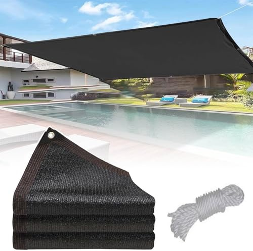 Vela parasole di alta qualità, 3 x 4 m, resistente ai raggi UV, per piante, esterni, rettangolare, con occhielli, tessuto ombreggiante per serra