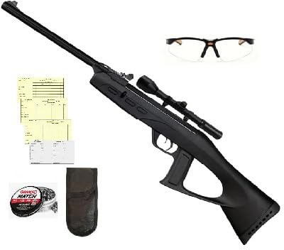 Carabina Perdigón Deltafox GT 3 Julios + Visor 4x20. Calibre 5,5mm + Tarjeta de Armas + Funda + Balines + Gafas Protectoras. Delta Fox