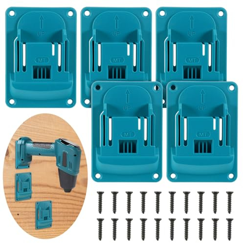 5 Stück Wandhalterung,für Makita 18V Akkuschrauber & Elektrowerkzeuge | mit 20 Schrauben,Werkstatt Garage Organizer Kompatibel mit 14.4-18V,Elektrowerkzeug Bohrwerkzeuge Halterung
