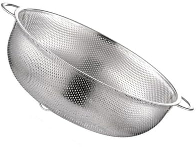 BESPORTBLE Cesta de Acero Inoxidable para Escurrir Frutas y Verduras Colador Multiusos Doble Asa y Malla de Microperforaciones Diámetro Exterior 195 CM Cesta de Cocina para Lavado y