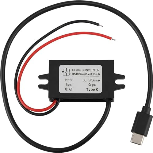 Waterproof 12V To 5V Converter USB Type C Output, DC DC Step Down Power Adapter 5V 3A, Epoxy Potted Buck Converter For Car Auto Power Supply, Raspberry Pi 4, Mobile Devices, Short Circuit Protection