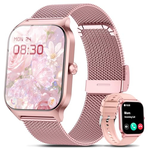 Smart Watch Women Men, 1.85'' Lightweight Screen Fitness Watch, Bluetooth Call, HR/ Blood Pressure/ Sleep Monitor, 115+ Sports Modes, Voice Control, IP68 Waterproof Compatible with Android & iPhone