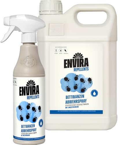 Envira Bettwanzenspray 500 ml + 5L - Mittel gegen Bettwanzen für Wohnung | Bettwanzen Spray mit Langzeitwirkung - hochwirksames Insektenspray mit dezentem Zitrusduft, geruchsarm
