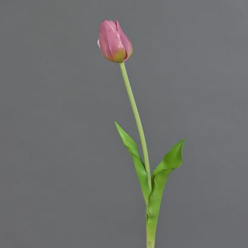 artplants.de Kunsttulpe LONA, lila-grün, 45cm, Ø4cm - Textilblume/Kunststoff Tulpe