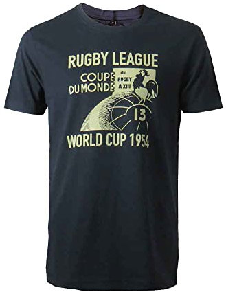 T-shirt bleu marine vintage Coupe du monde de rugby 1954